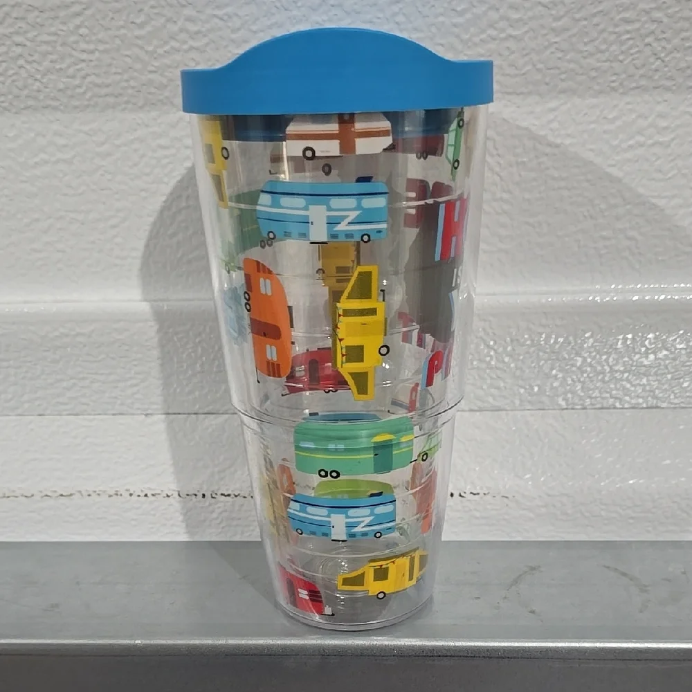 Colorful Travel Tumbler with‎ Blue Lid
